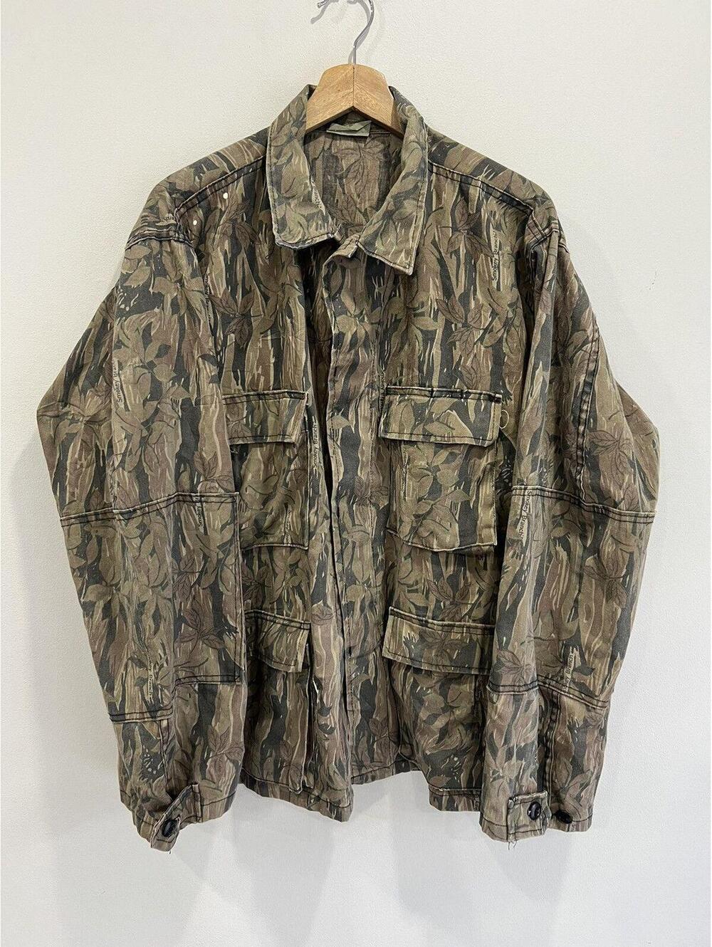 Vintage Army Camo Jacket Button Up Real Tree sateen
